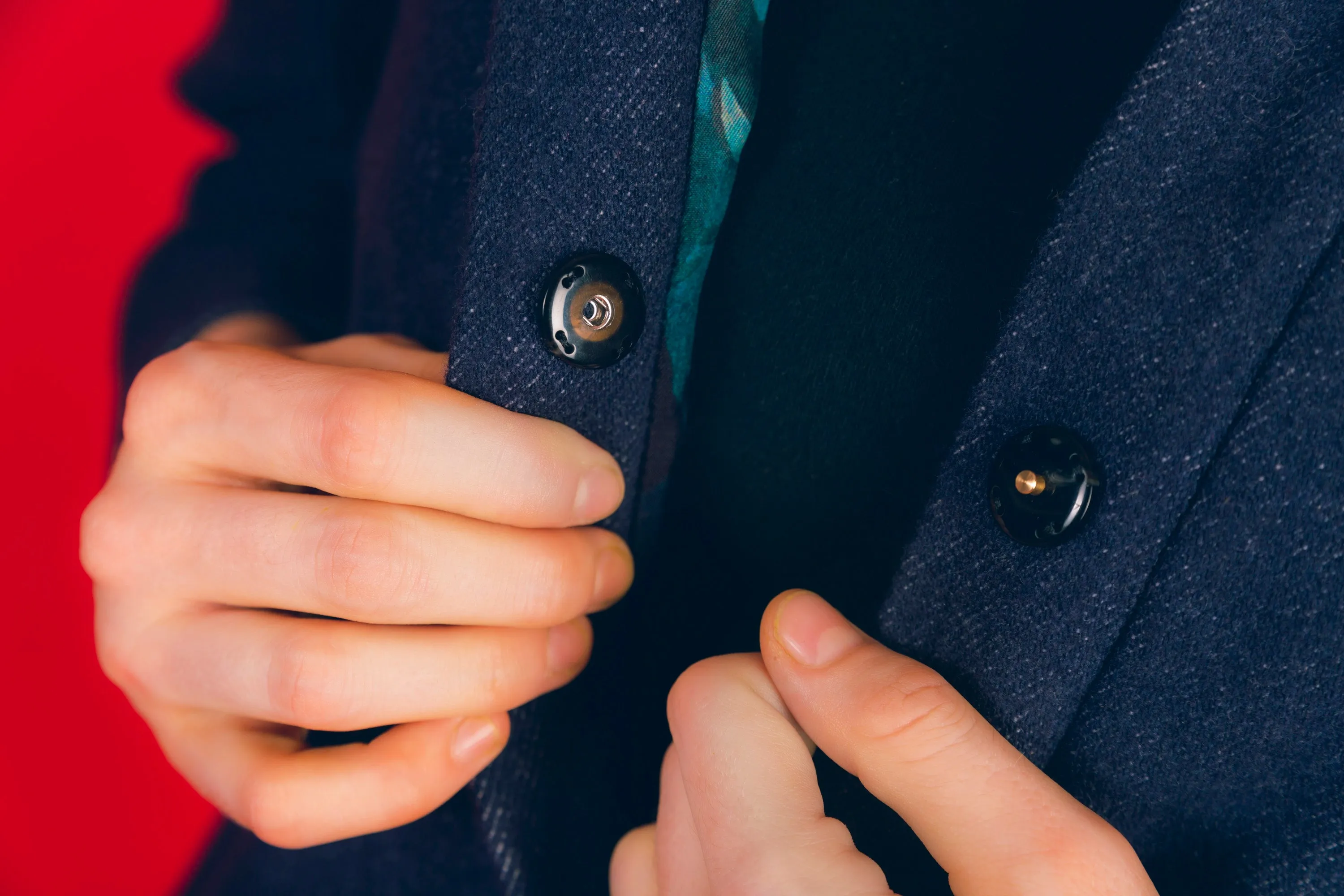 Sorry for Laughing reversible silk wool coat