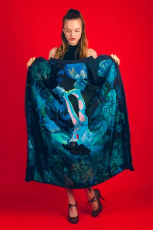 Sorry for Laughing reversible silk wool coat