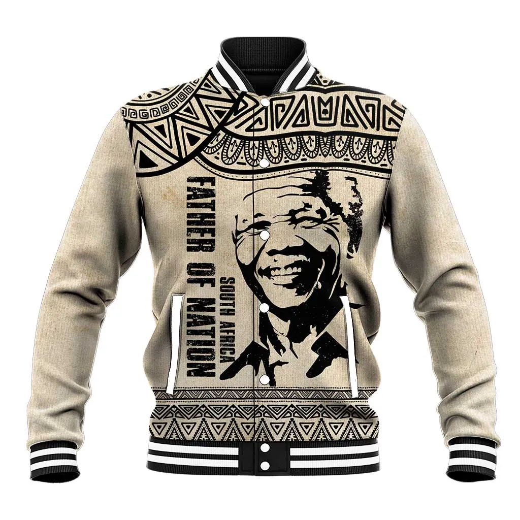 South Africa Nelson Mandela - Father Of Nation Baseball Jacket Vintage African Pattern LT14