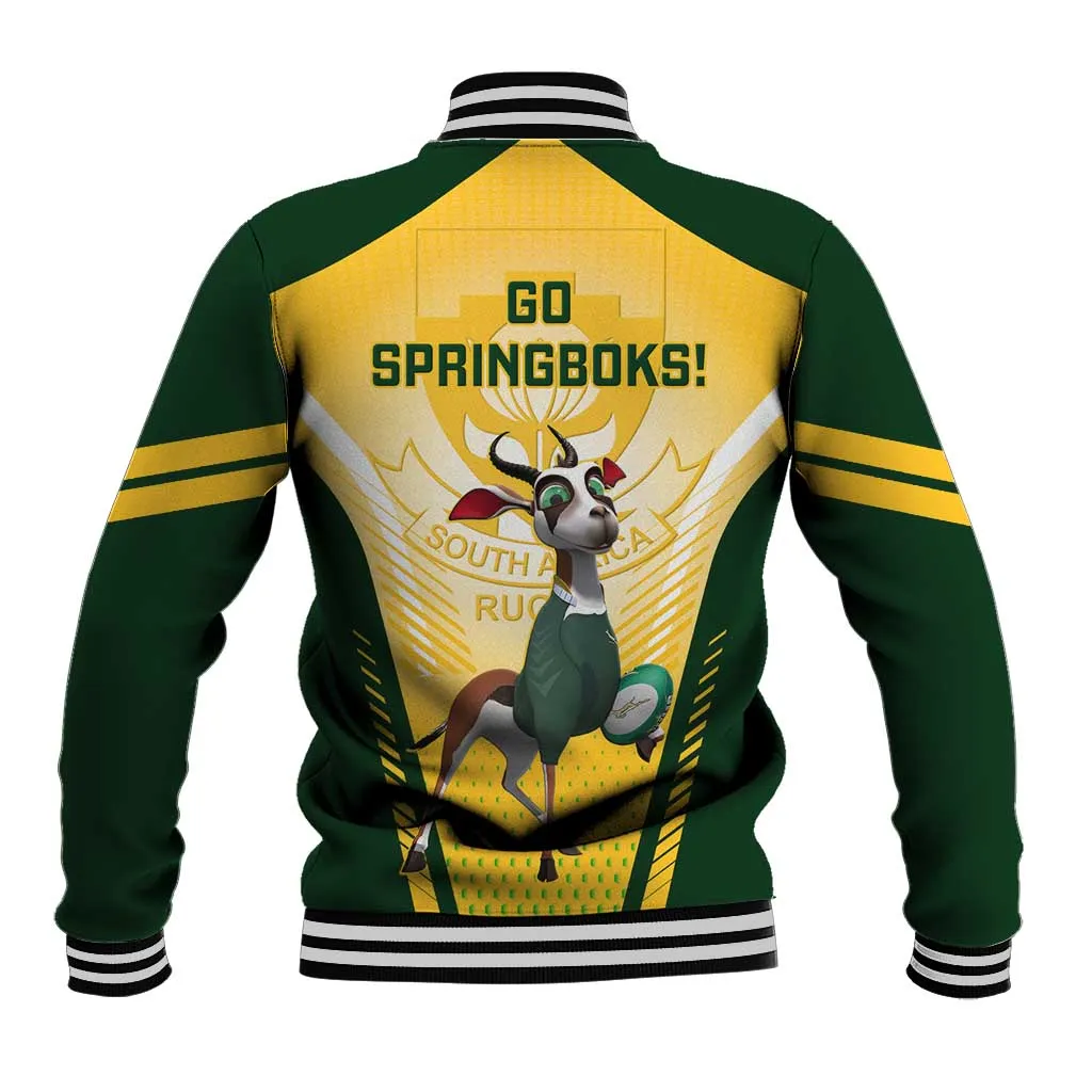 South Africa Rugby Baseball Jacket Cute Springboks Mascot LT14