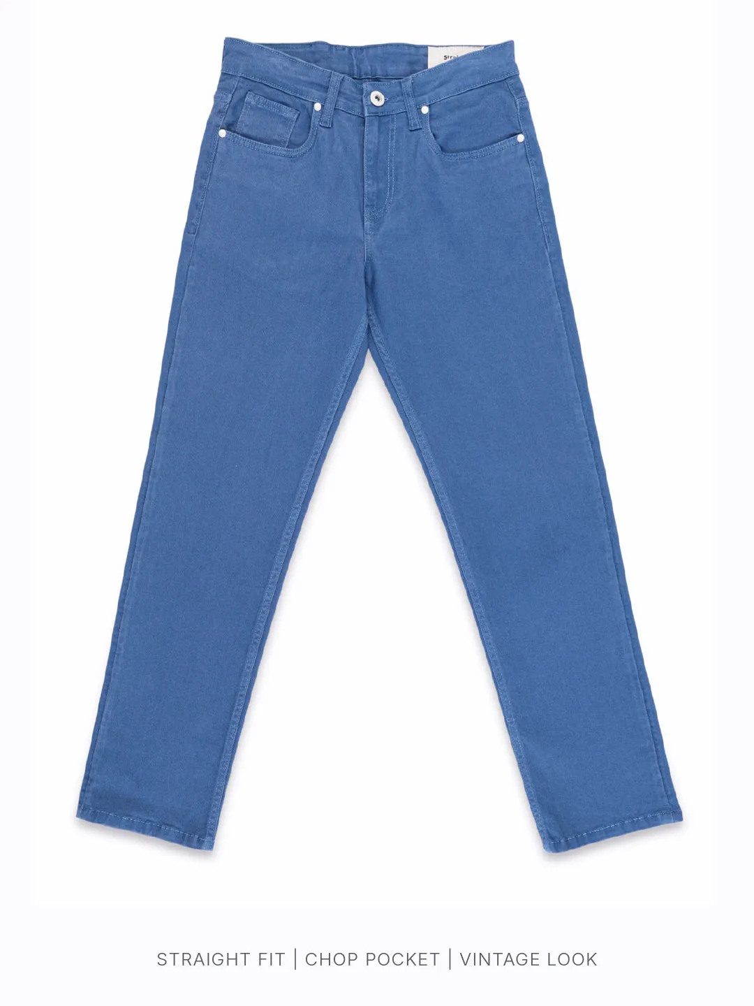 Straight Fit Blue Denim Jeans