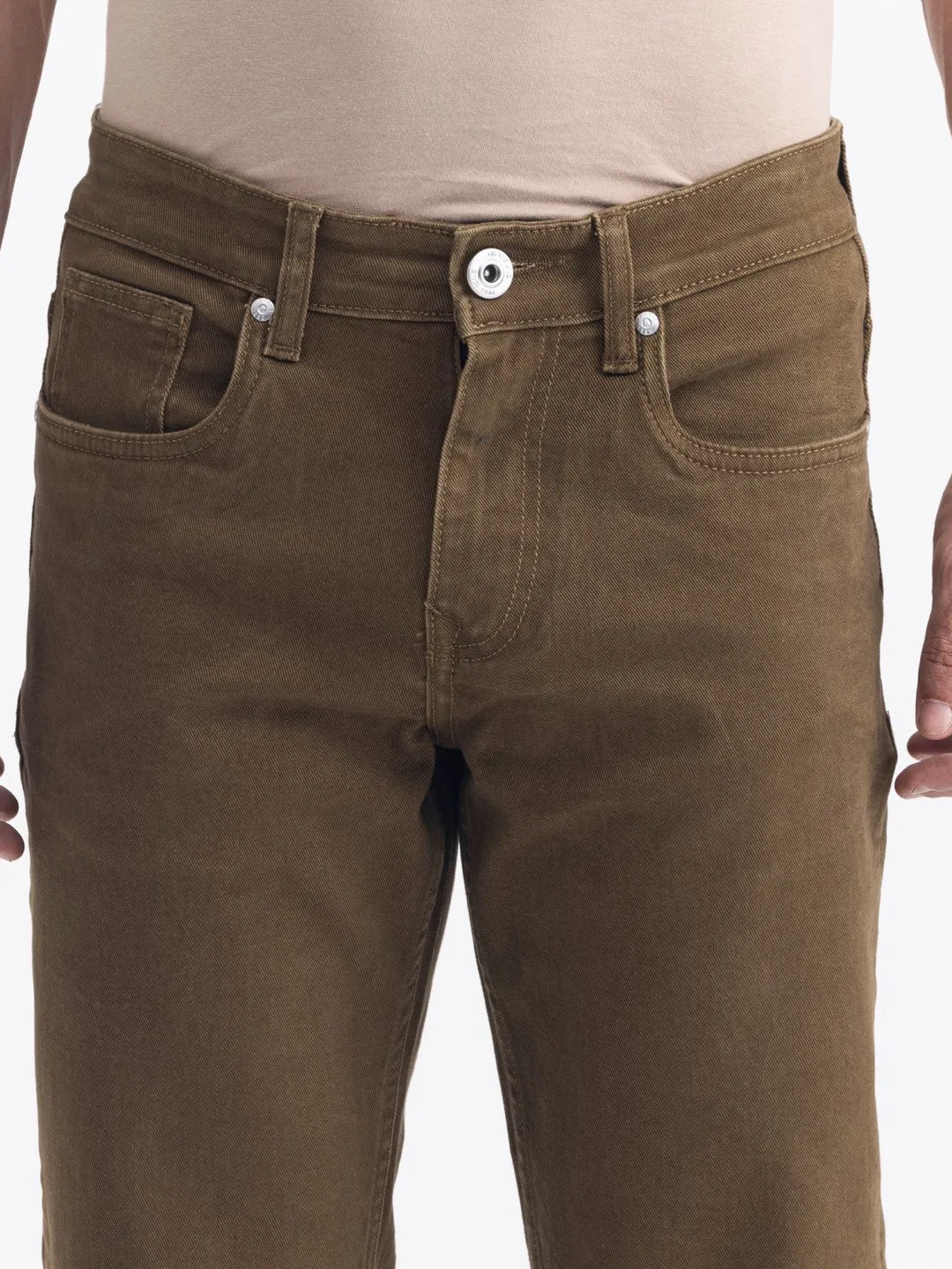 Straight Fit Brown Denim Jeans