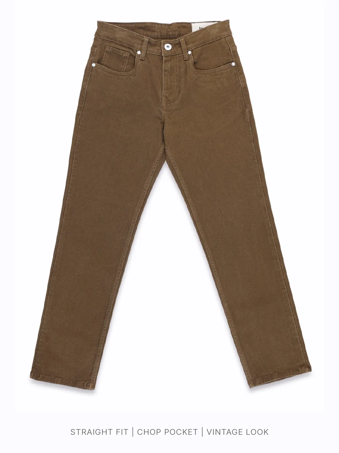 Straight Fit Brown Denim Jeans