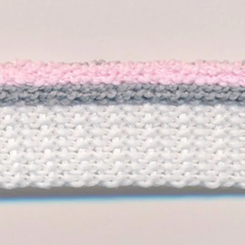 Stripe Pile Piping #20 Pale Pink & Charcoal & White