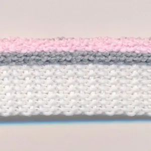 Stripe Pile Piping #20 Pale Pink & Charcoal & White