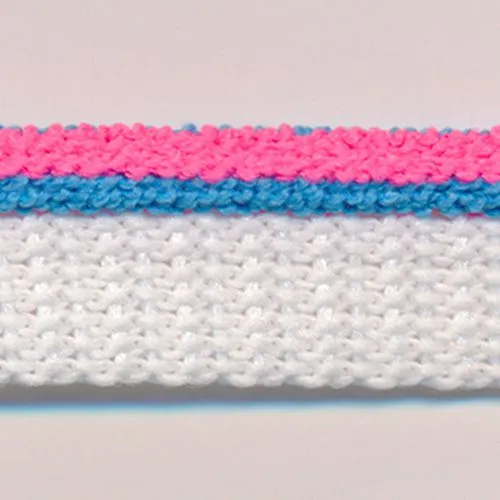 Stripe Pile Piping #22 Fluorescent Plum & Turquoise & White