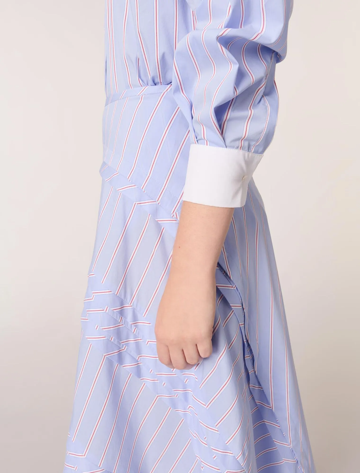 Striped cotton maxi skirt