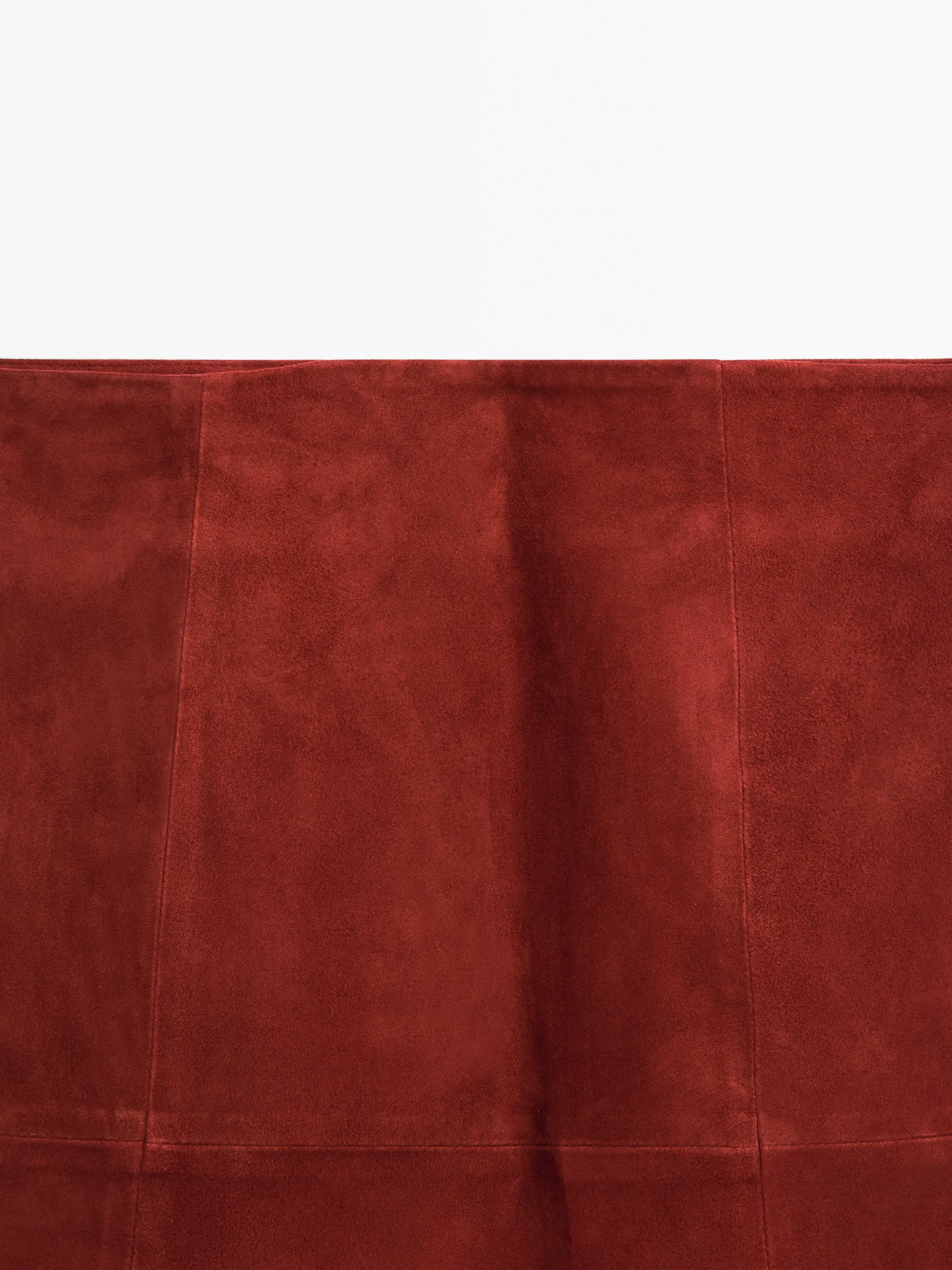 Suede leather flared midi skirt