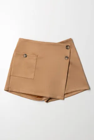 Suede Skort Light Brown