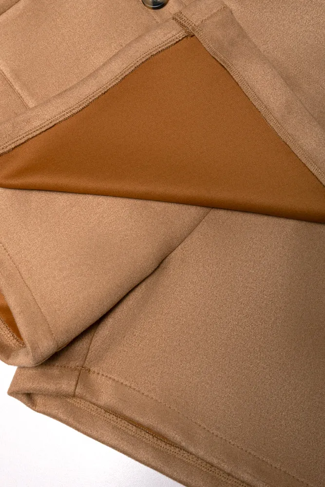 Suede Skort Light Brown