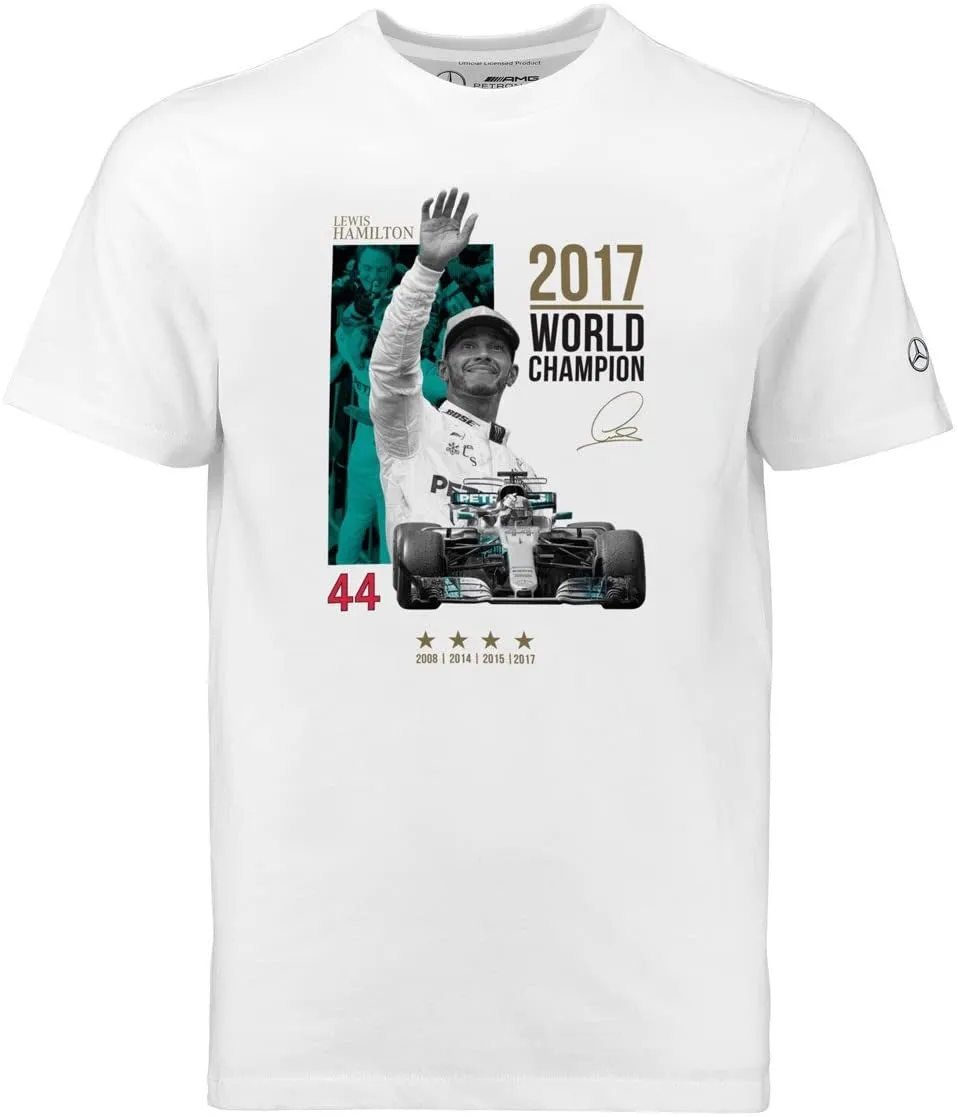 T-SHIRT Mercedes AMG Petronas Hamilton World Champion 2017 Formula One 1 New