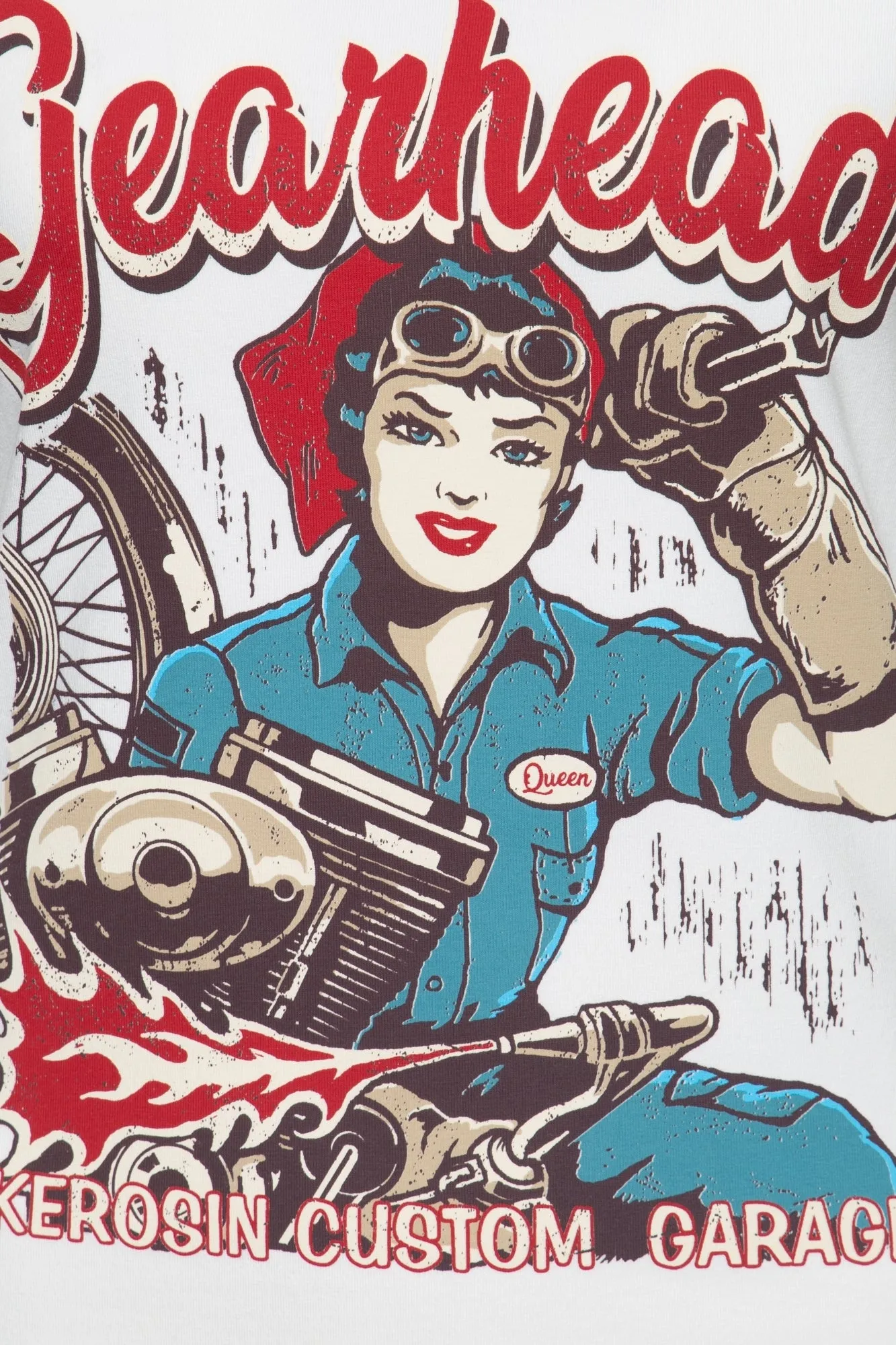 T-Shirt mit Frontprint «Gearhead»
