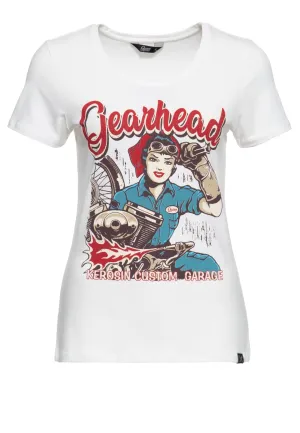 T-Shirt mit Frontprint «Gearhead»