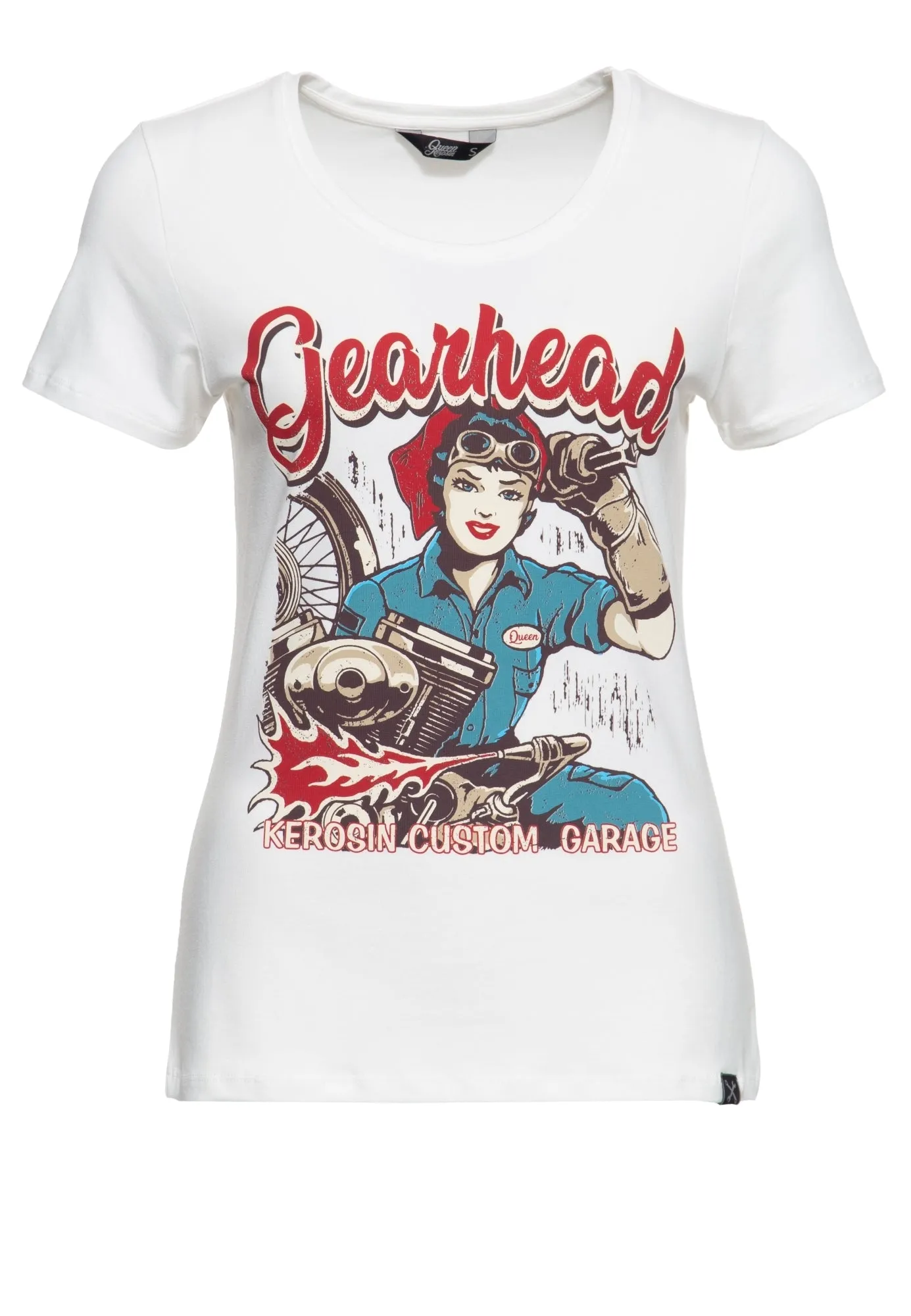 T-Shirt mit Frontprint «Gearhead»