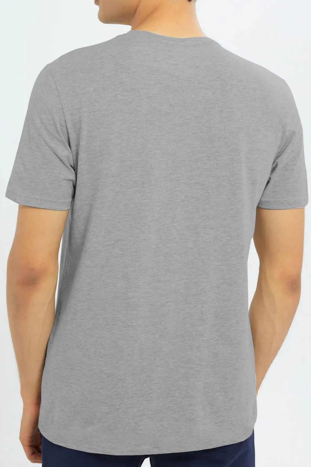 T-Shirt Plain Round Neck - Grey - RNTS-106