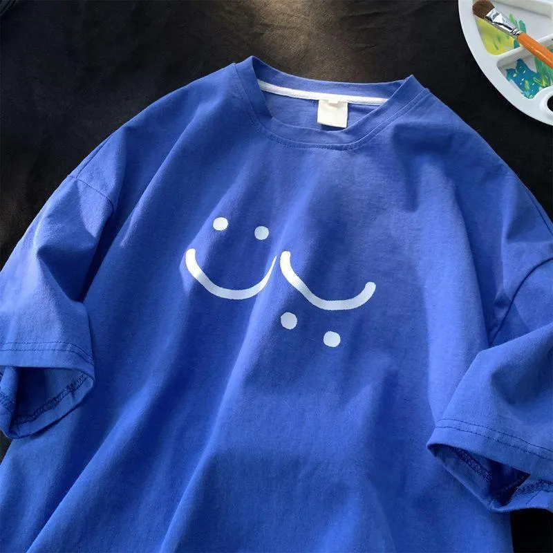 T-shirt vintage imprimé Smiley