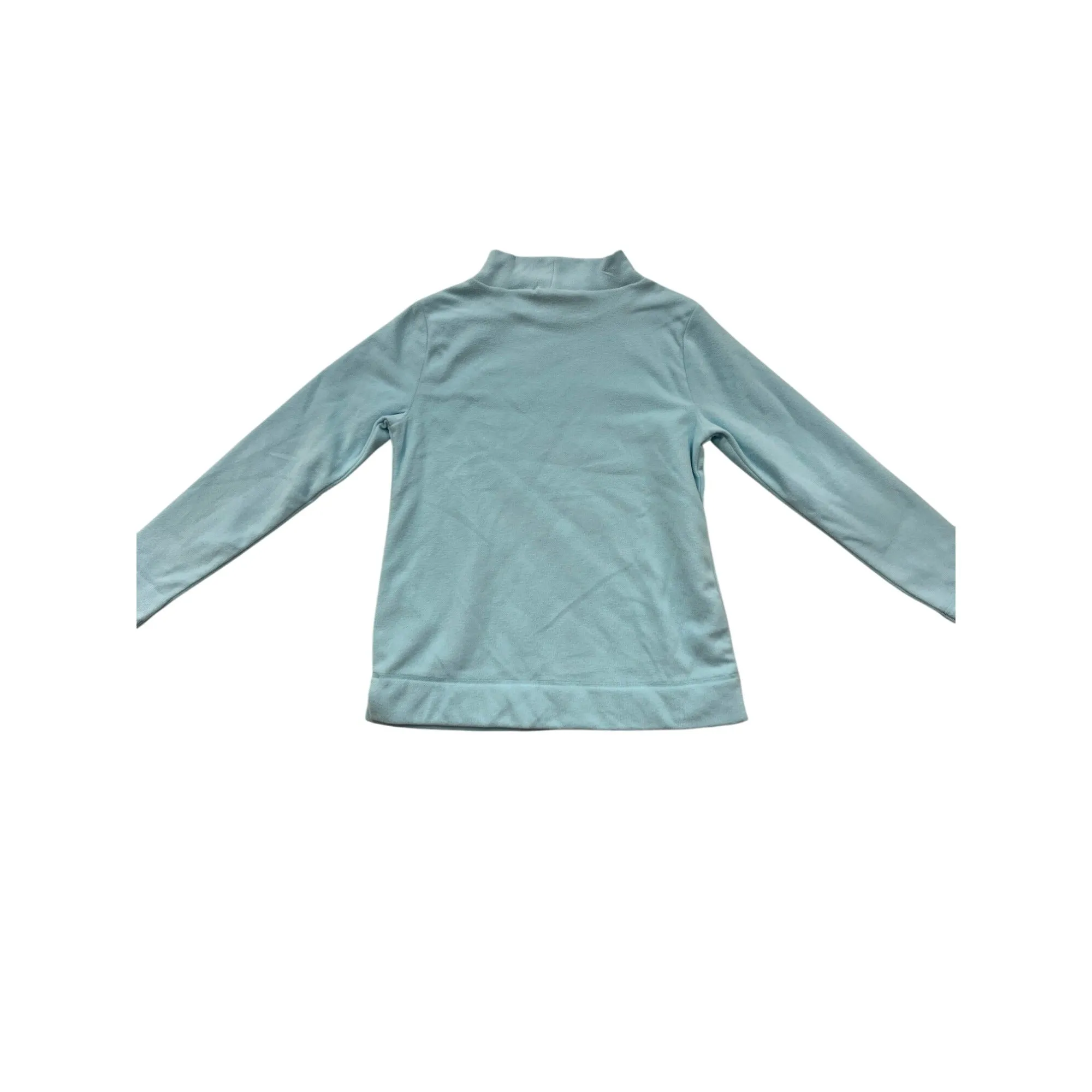 Talbots Light Blue Fleece Turtleneck Pullover #6112