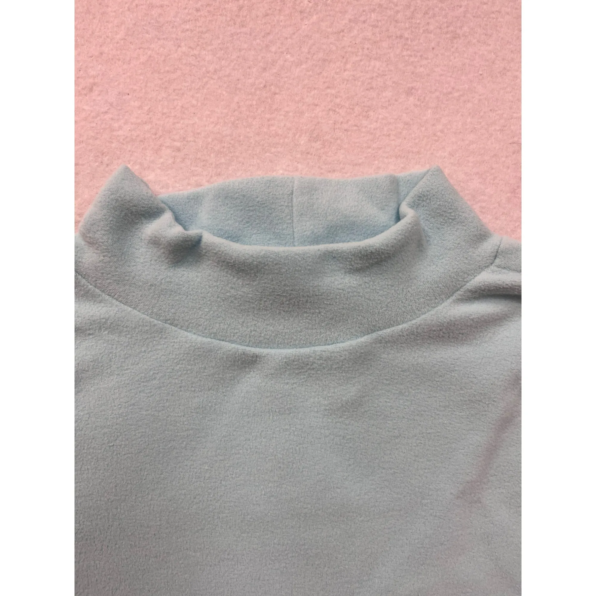 Talbots Light Blue Fleece Turtleneck Pullover #6112
