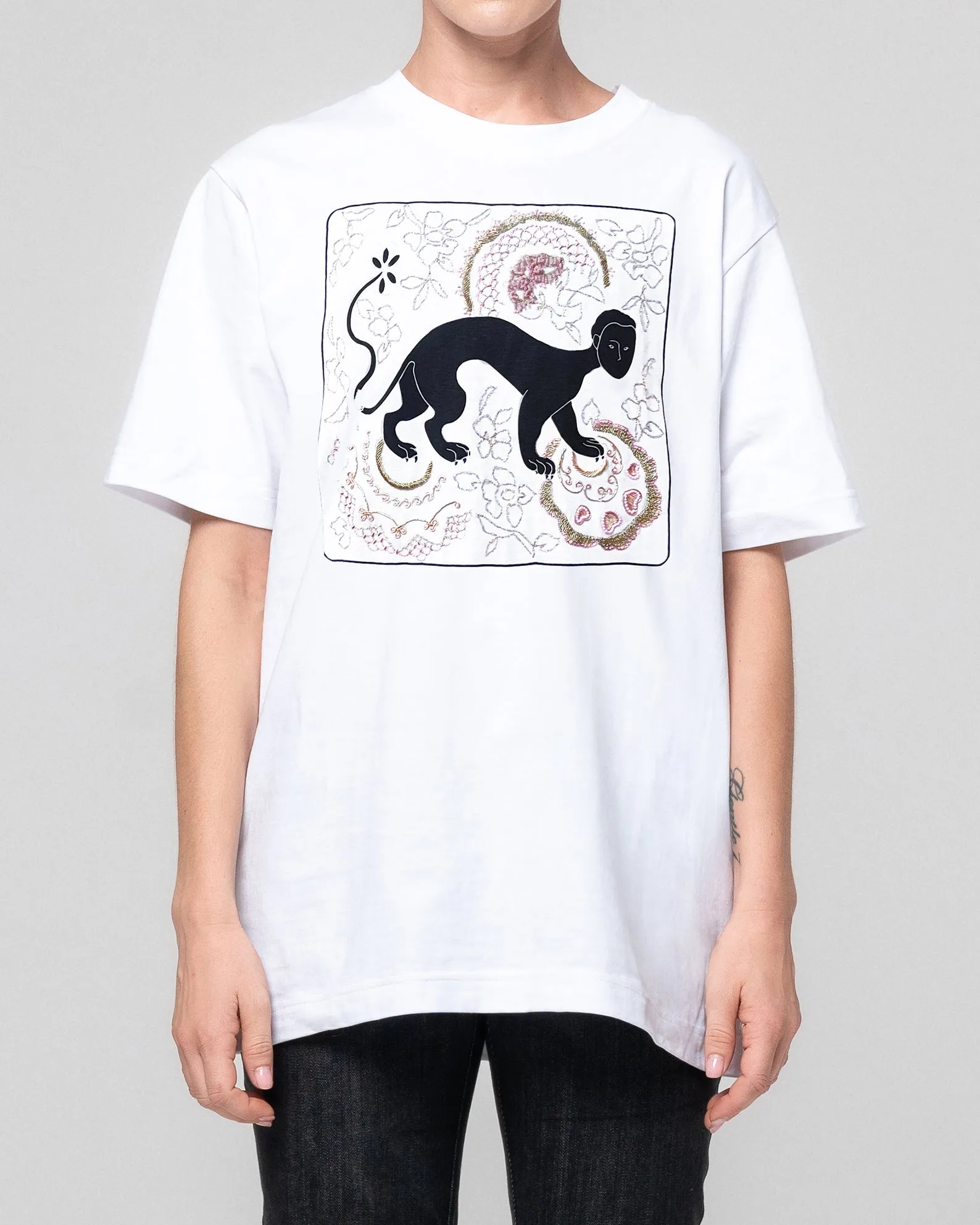 TATI EMBELLISHED WHITE T-SHIRT
