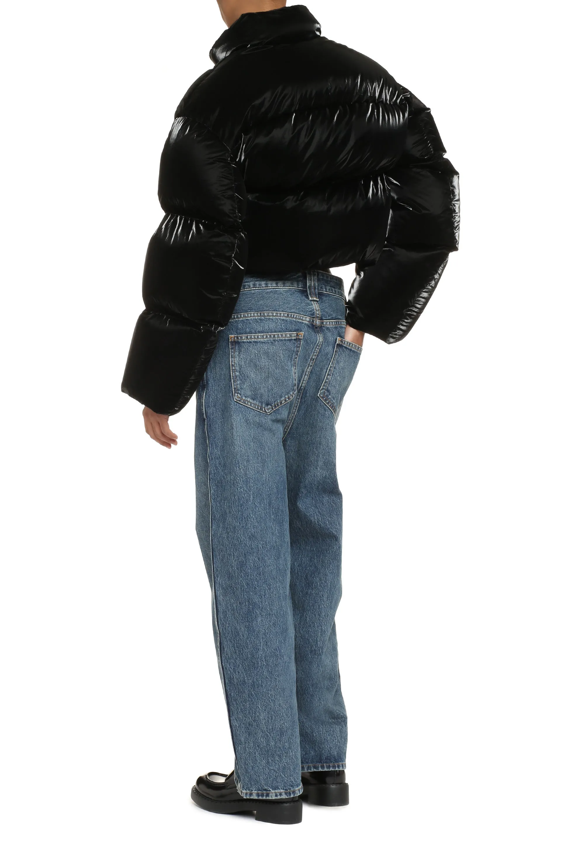 Techno-nylon down jacket