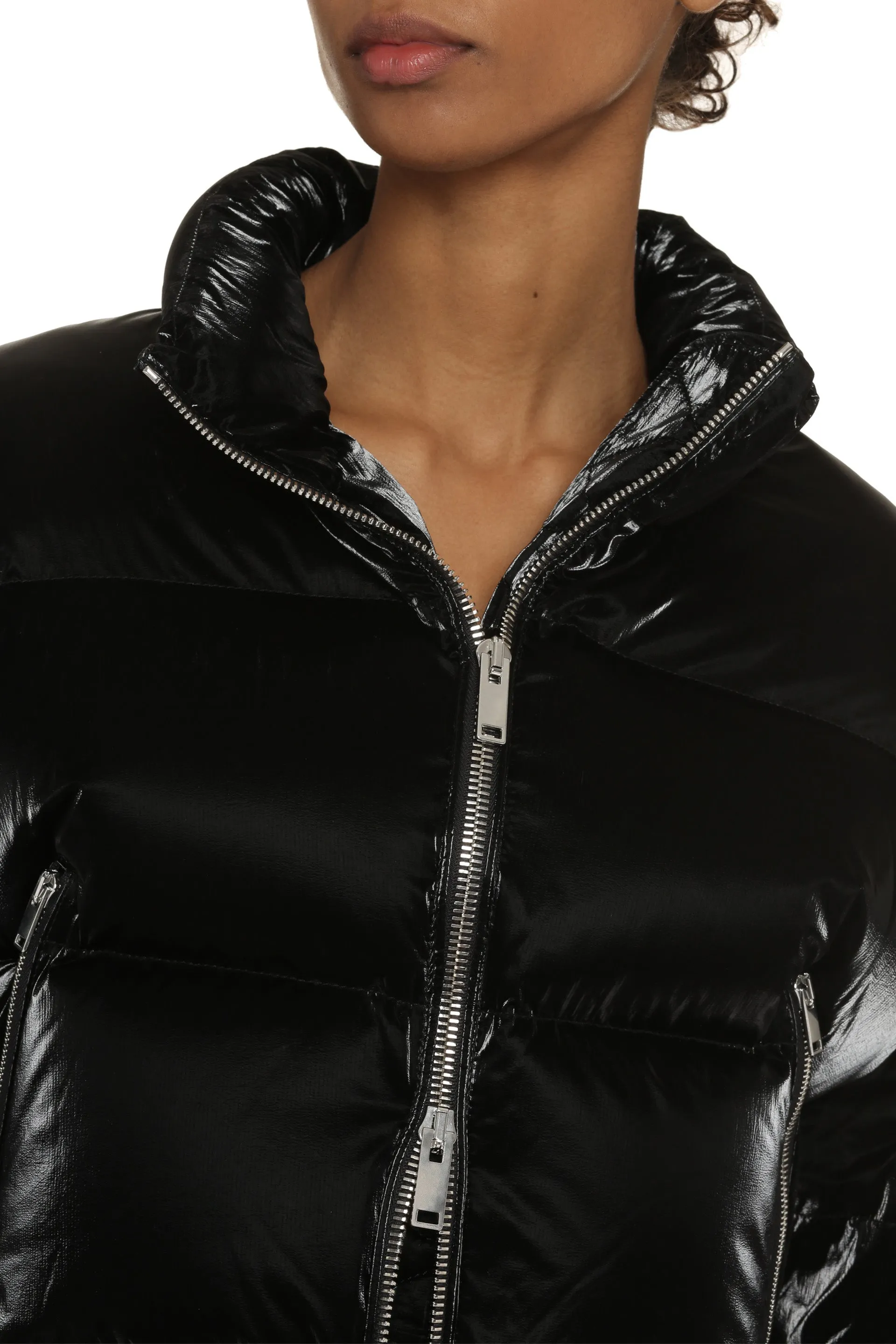 Techno-nylon down jacket