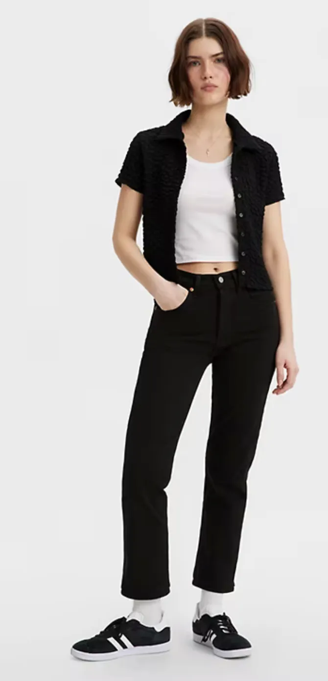 The 501 Original Cropped Jeans by Levi's - Black