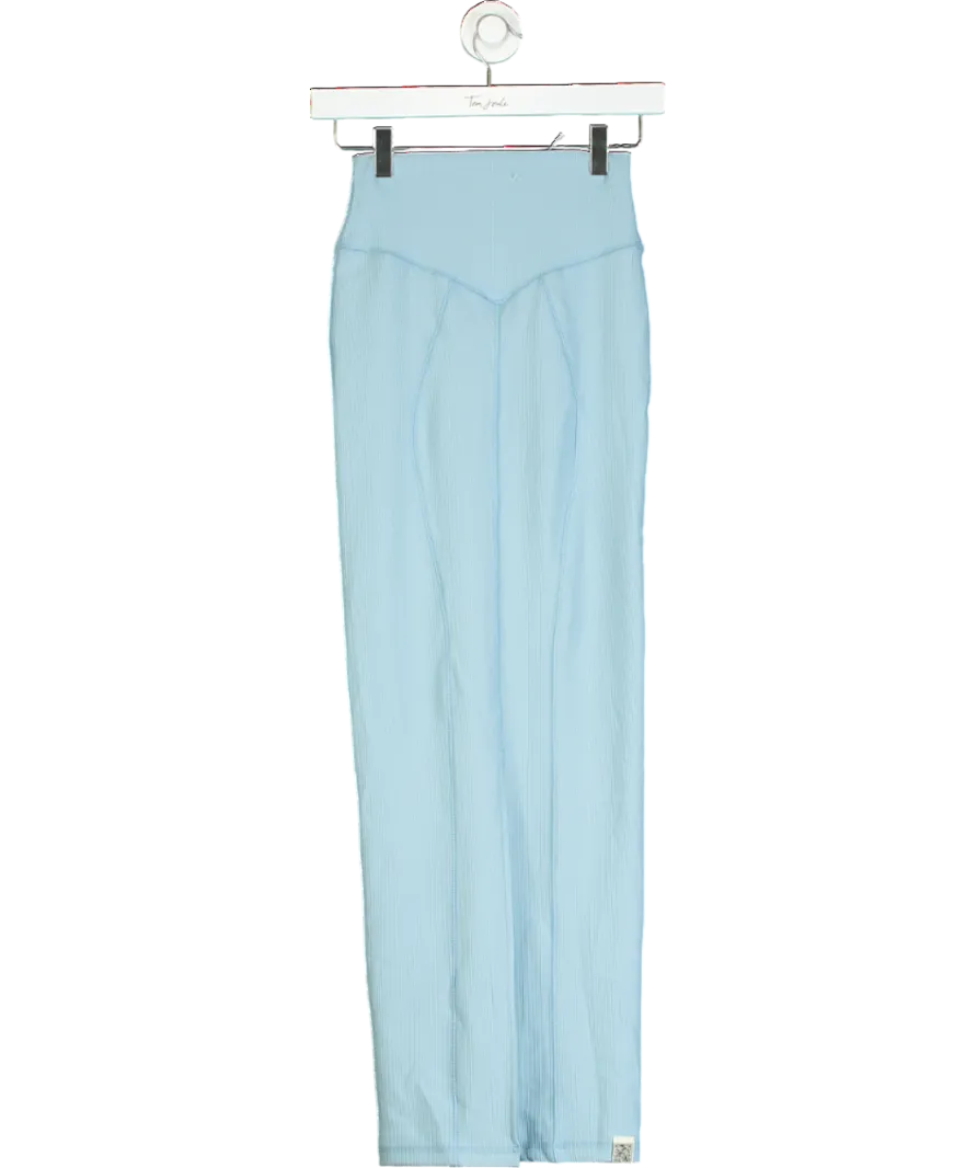 The Giving Movement Blue Panelled Ribbed Soft Skin Tube Skirt UK S