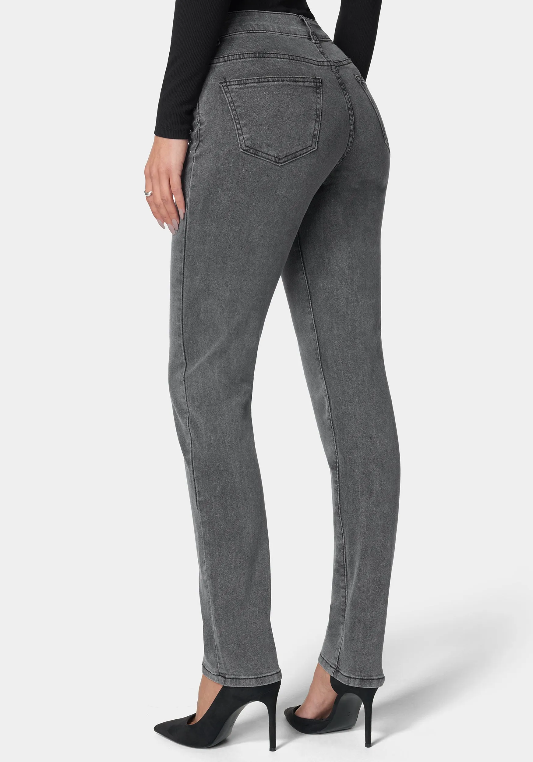 The Mom Jean With Embellishement
