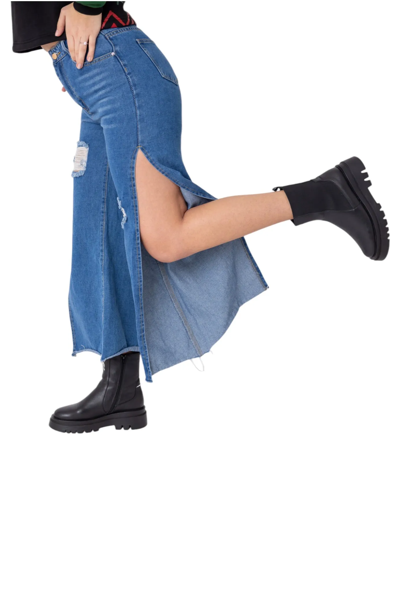 The Sita Slit Denim Pant {PRE ORDER}