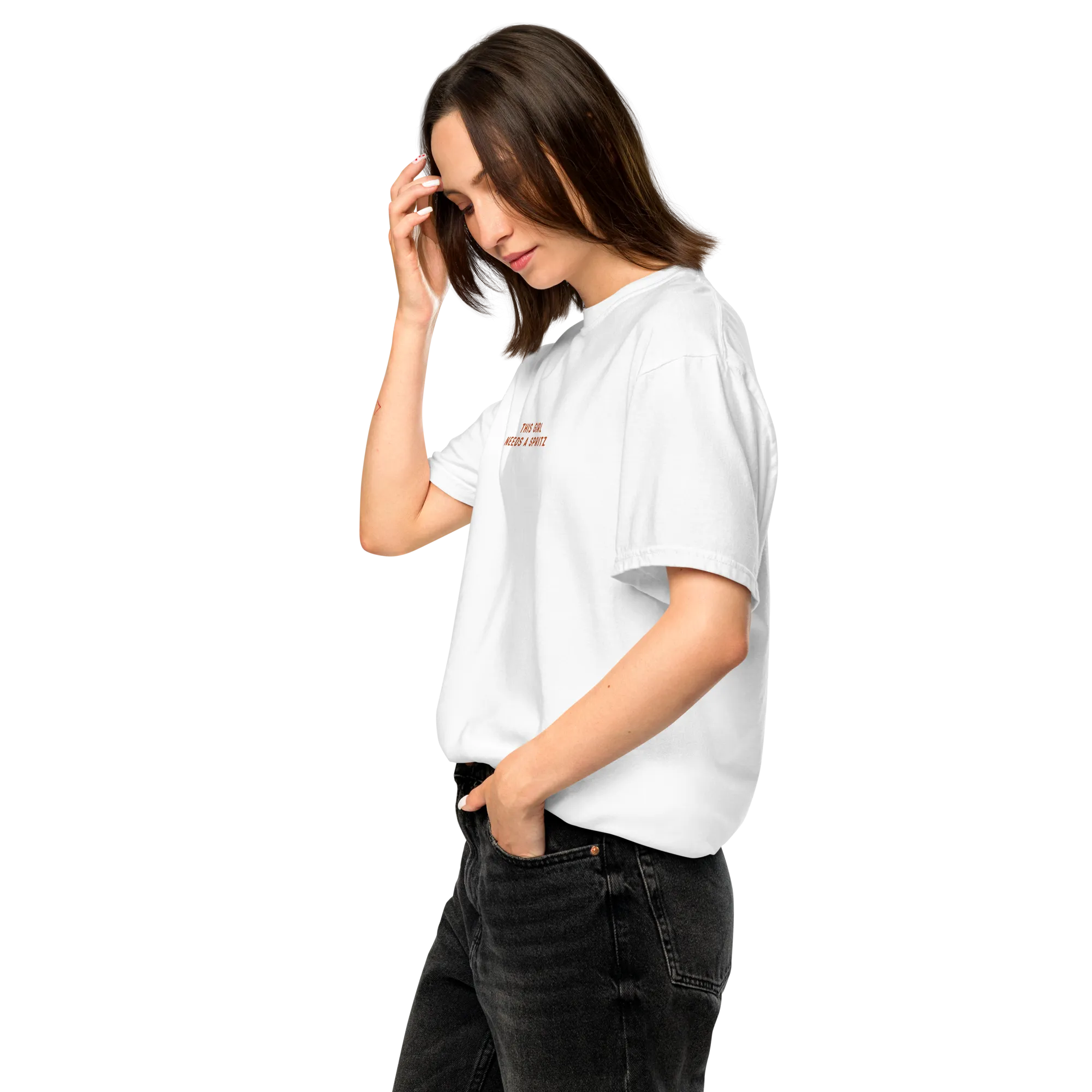 This Girl Needs a Spritz Embroidered Premium T-Shirt