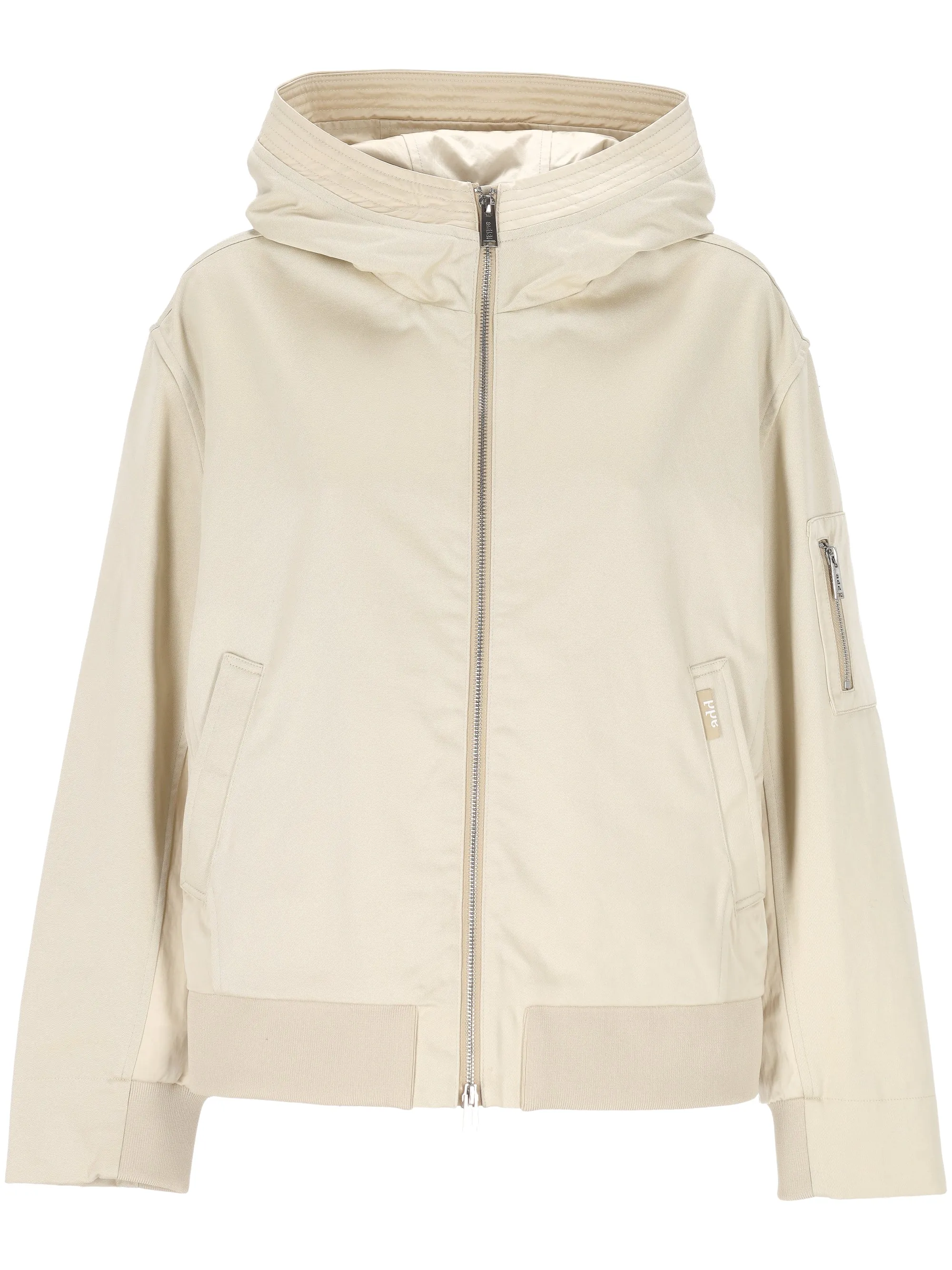 Tillsätt hoodie bombplan blandad tygjacka