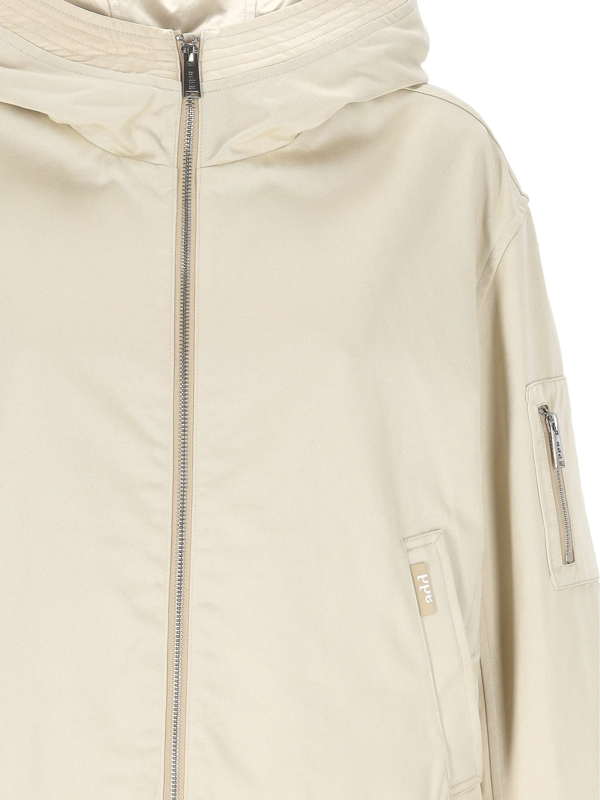 Tillsätt hoodie bombplan blandad tygjacka