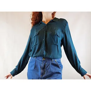 Totem forest green shirt with front pockets size 10