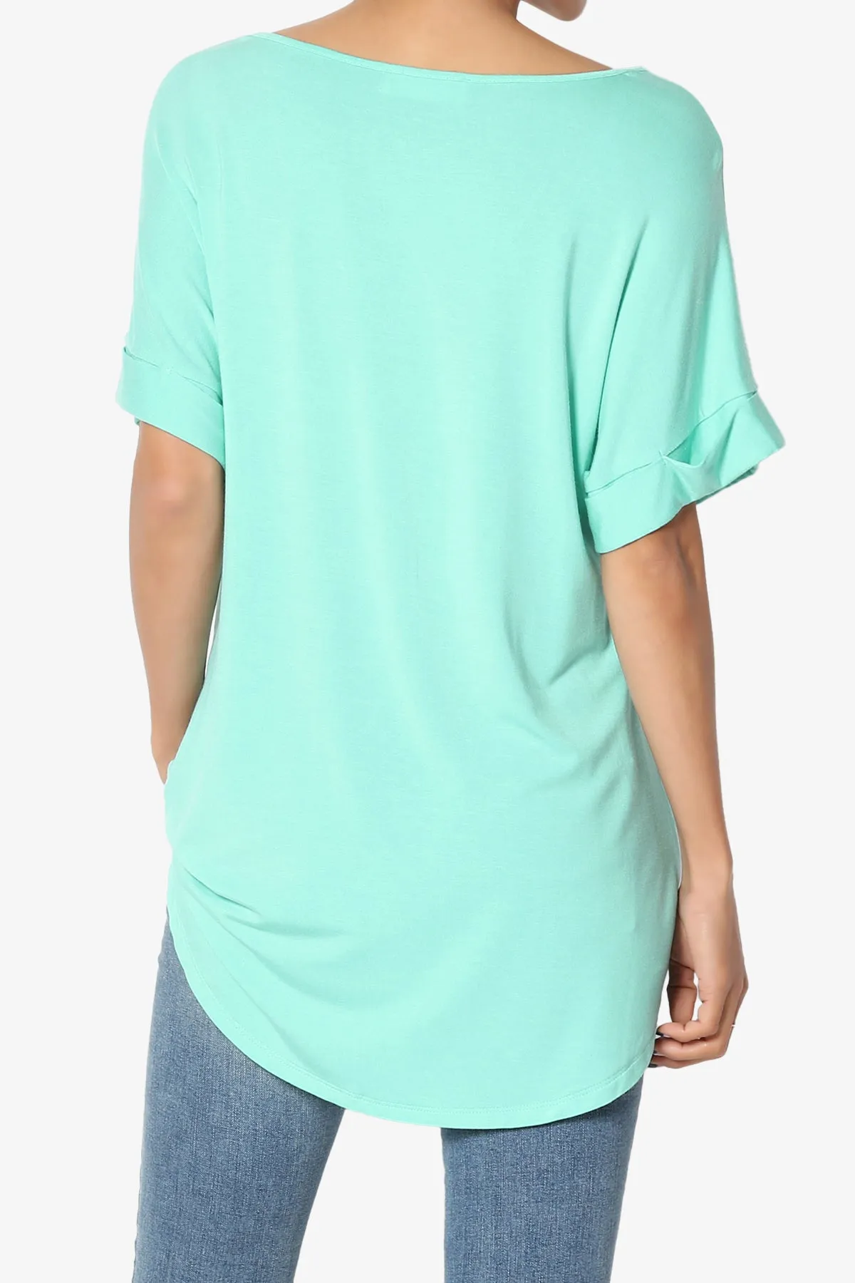Tracey Wide V-Neck Jersey Top MORE COLORS