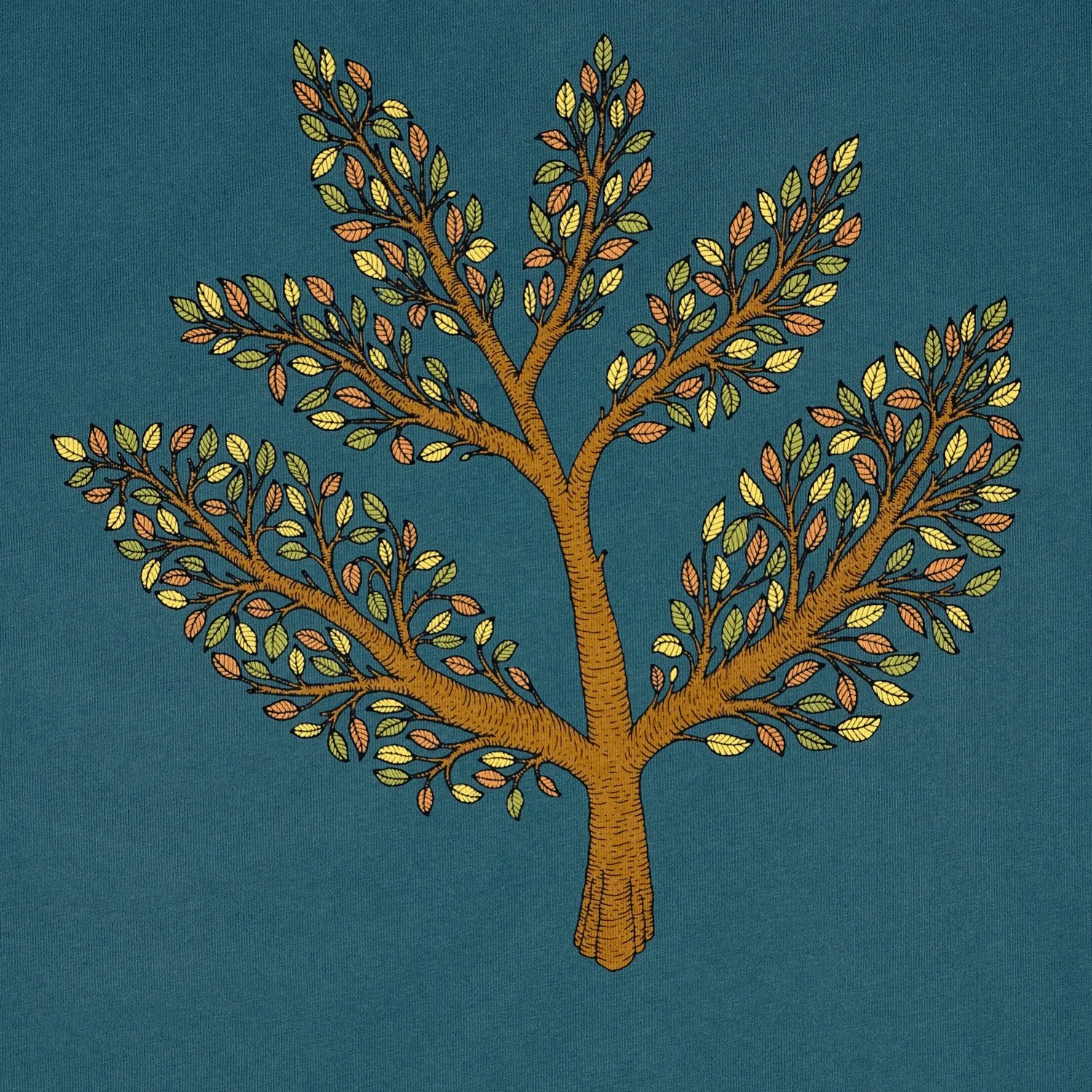 TREE PLANT TEE PETROL BLUE
