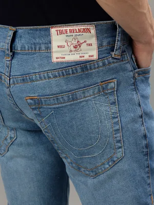 True Religion Mens SN Rocco Slim Fit Blue Mid Rise Jeans
