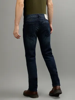 True Religion Mens Super T Geno Skinny Fit Blue Mid Rise Jeans