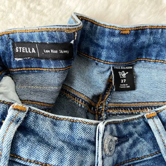 True Religion Stella Low Rise Skinny Jeans Size 27
