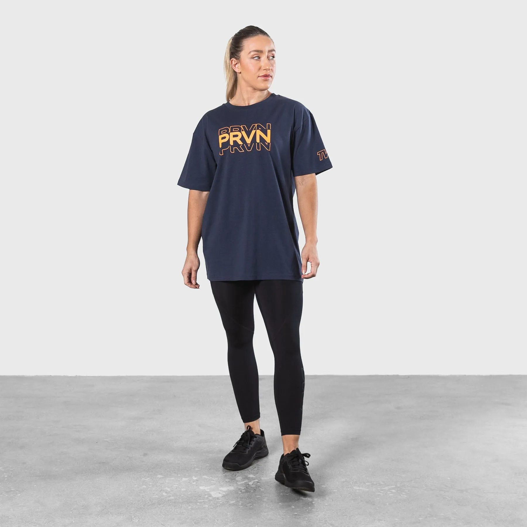 TWL - OVERSIZED T-SHIRT - PRVN - MIDNIGHT NAVY/FIRE