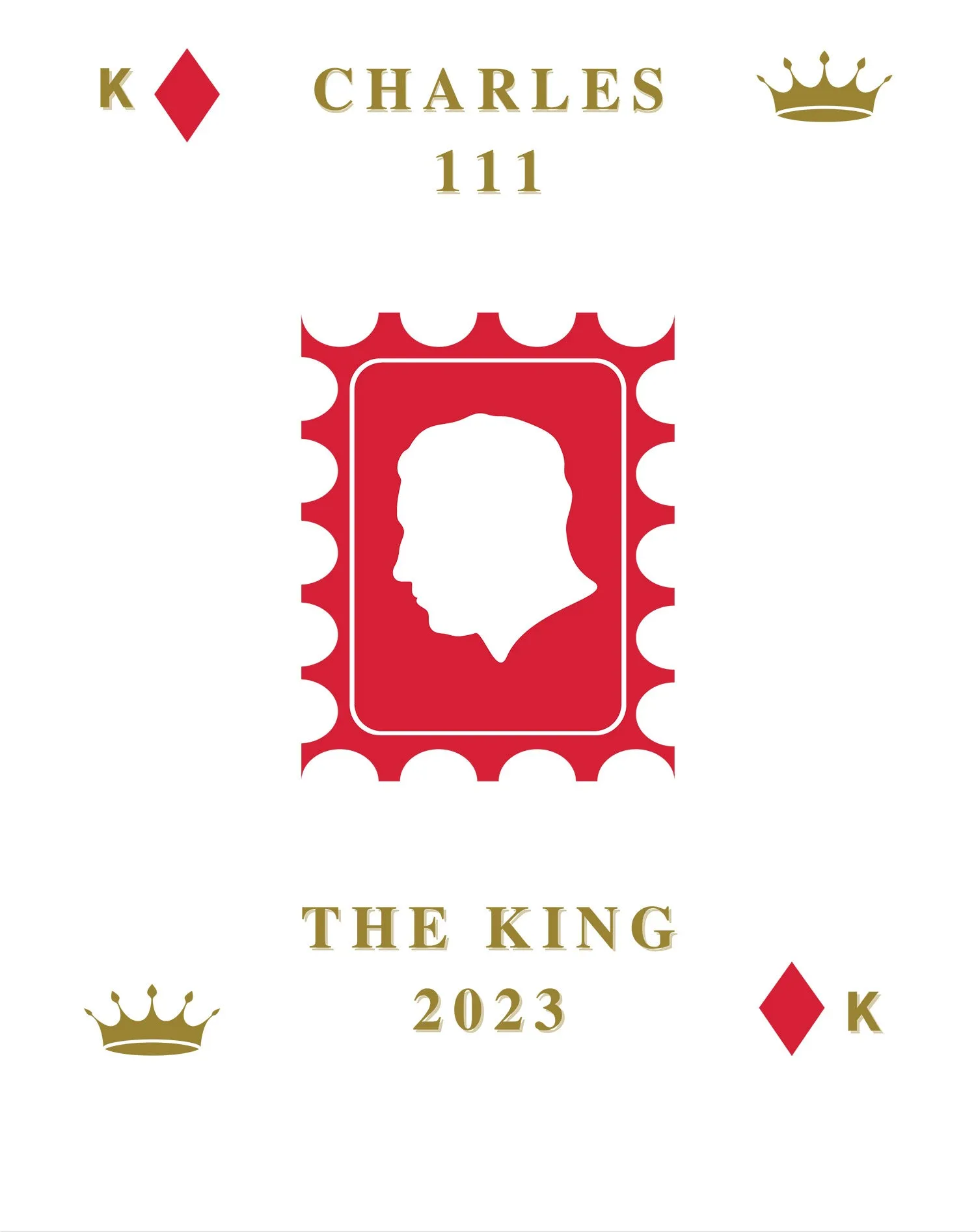 Urban Attitude Kings Coronation 2023 Stamp Silhouette Portrait Men's T-shirt