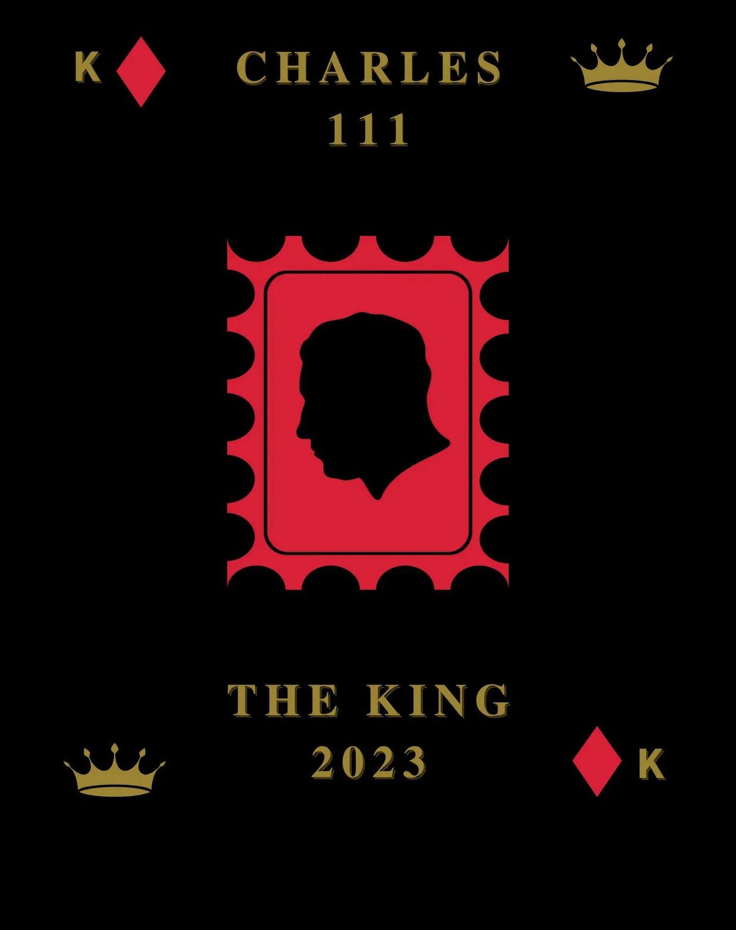 Urban Attitude Kings Coronation 2023 Stamp Silhouette Portrait Men's T-shirt