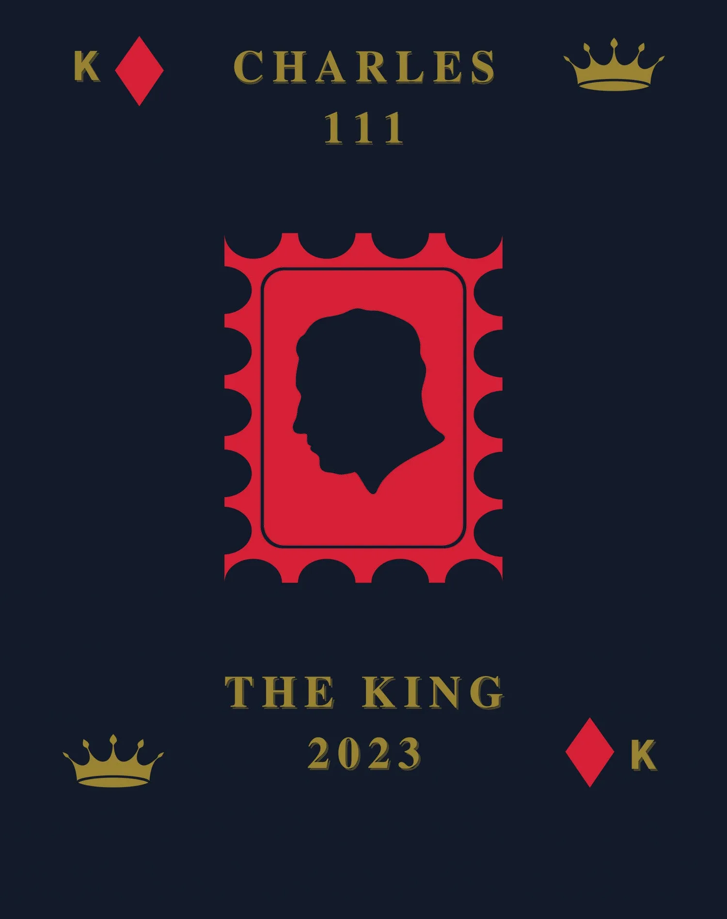 Urban Attitude Kings Coronation 2023 Stamp Silhouette Portrait Men's T-shirt