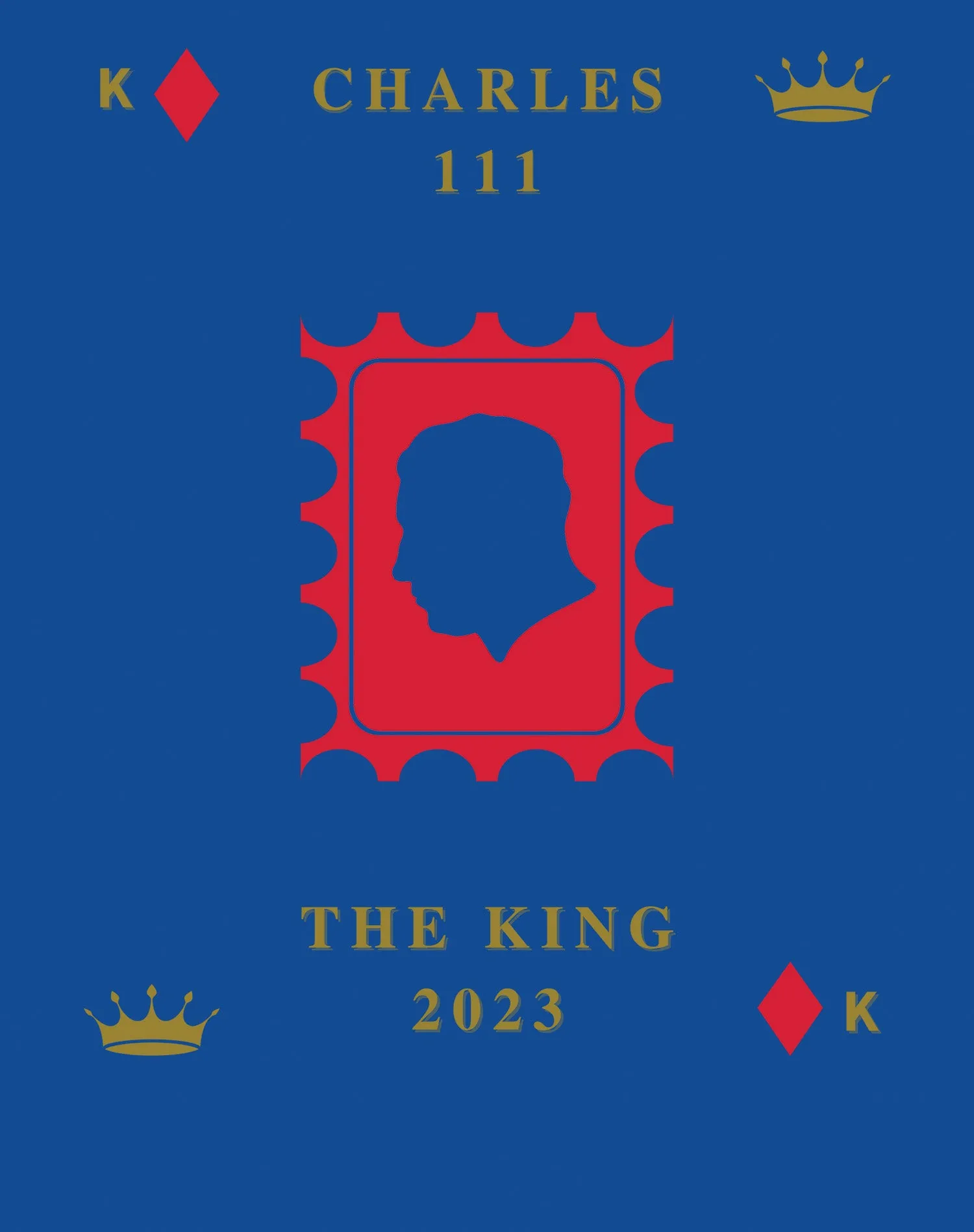Urban Attitude Kings Coronation 2023 Stamp Silhouette Portrait Men's T-shirt