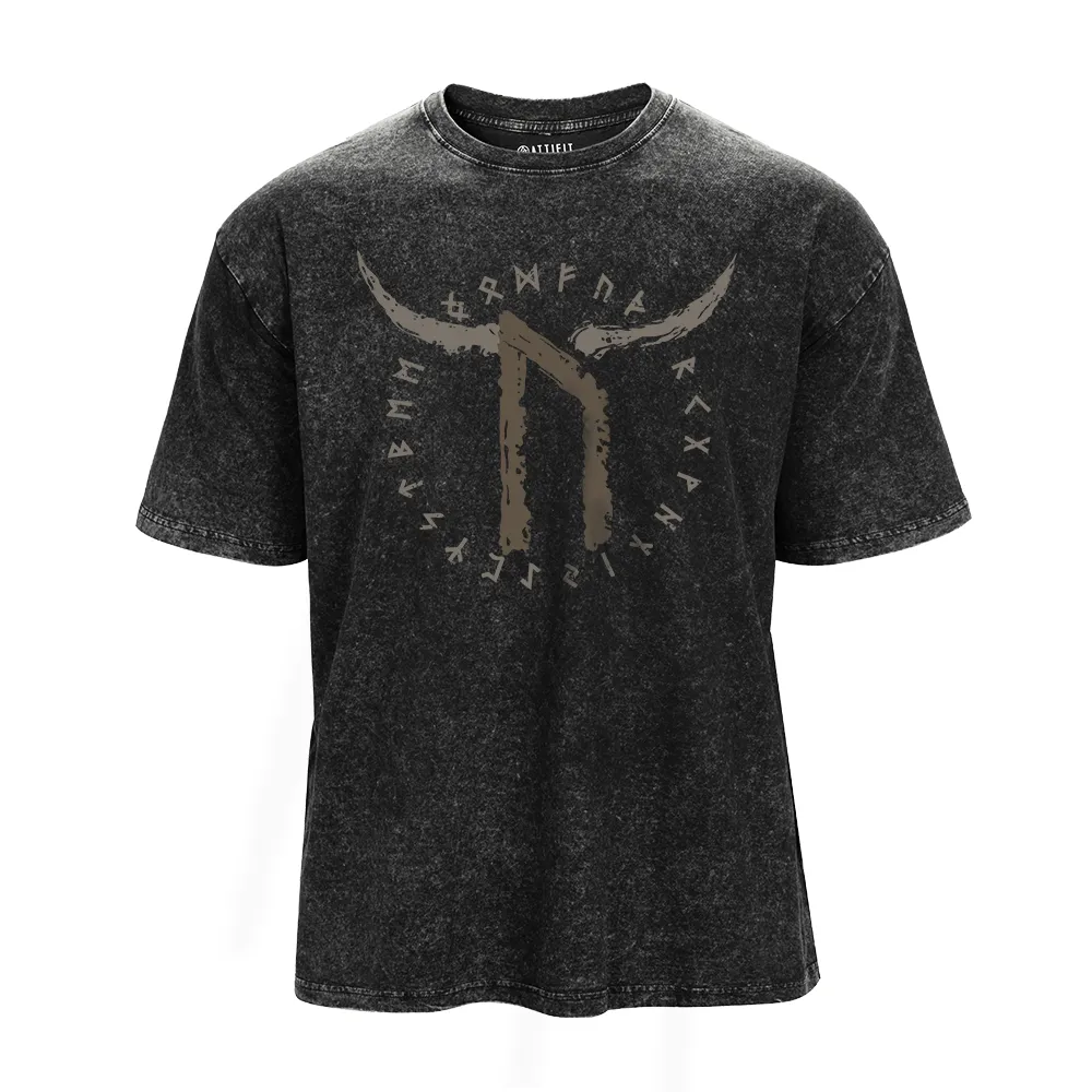Uruz Strength Rune Washed T-Shirt