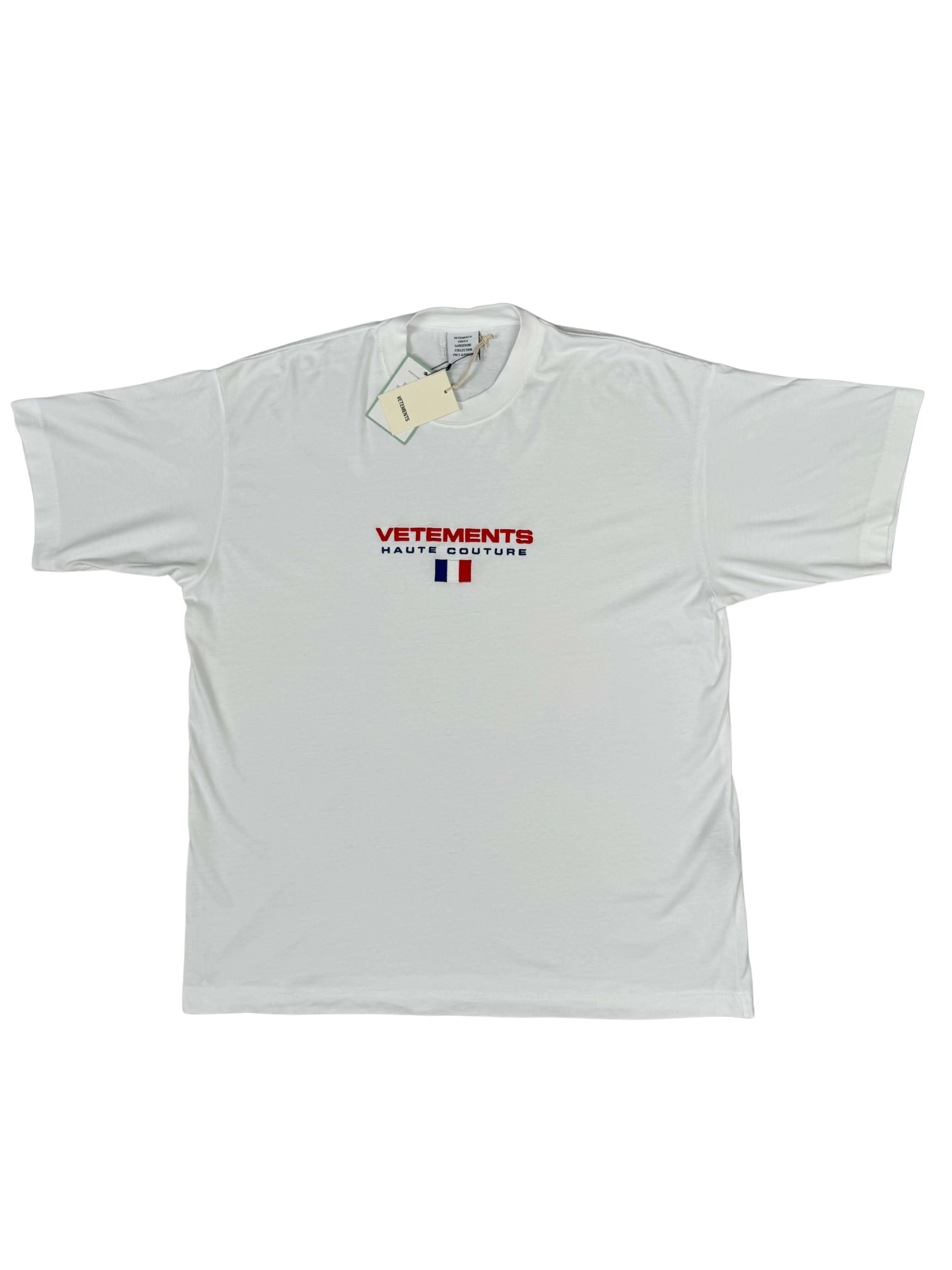 Vetements French Flag Embroidered T-Shirt - White (Unused)