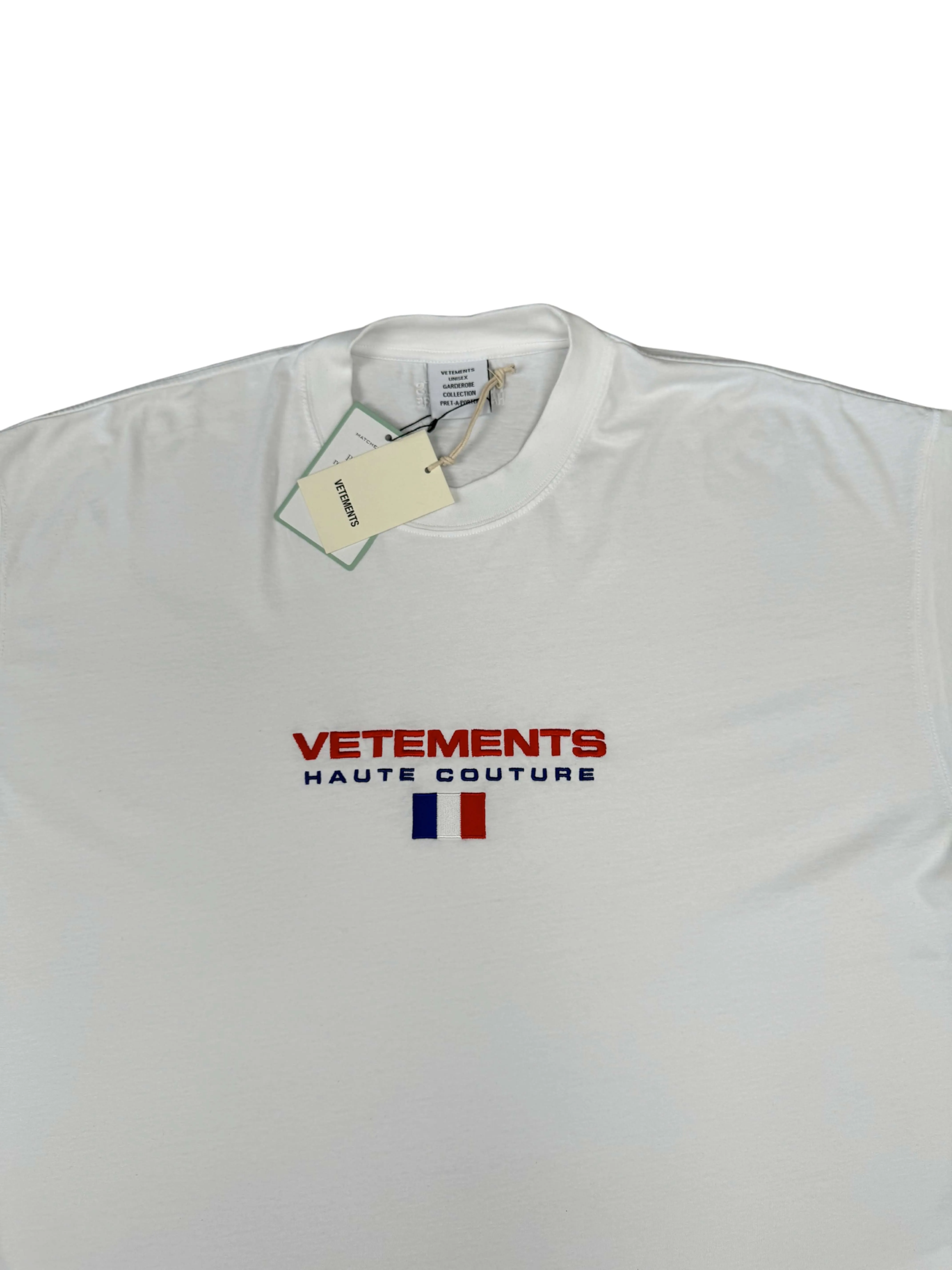 Vetements French Flag Embroidered T-Shirt - White (Unused)