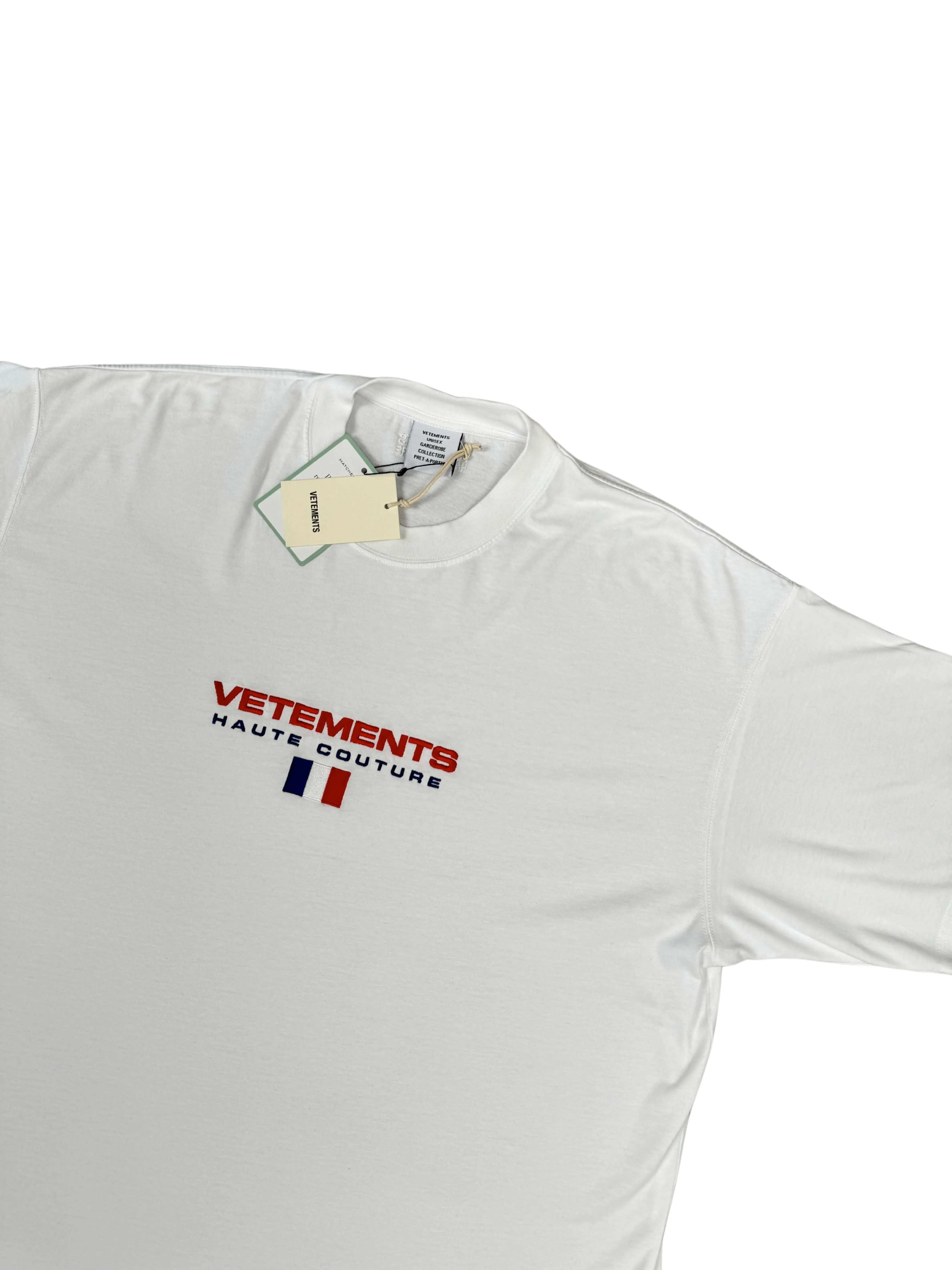 Vetements French Flag Embroidered T-Shirt - White (Unused)