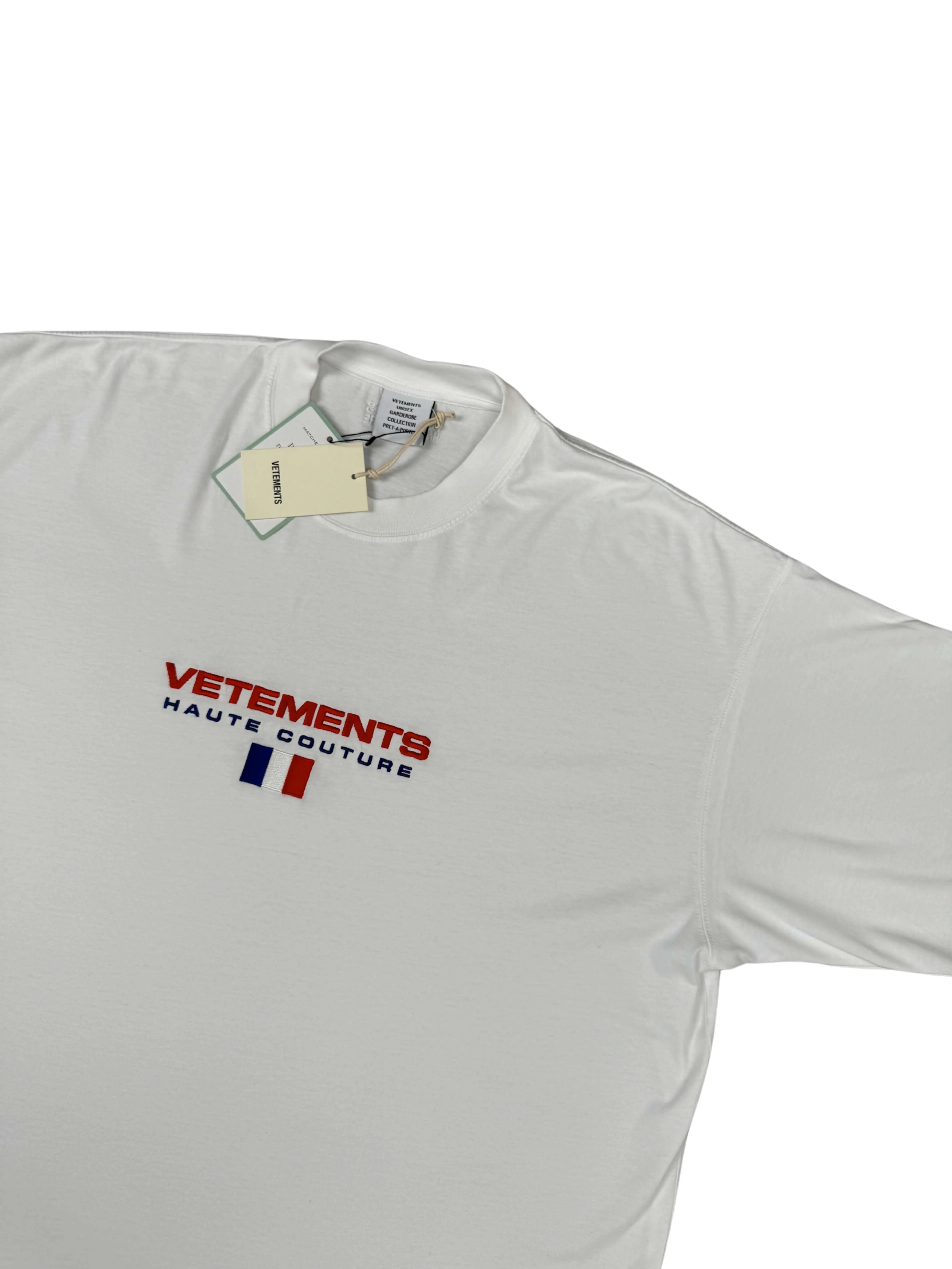 Vetements French Flag Embroidered T-Shirt - White (Unused)