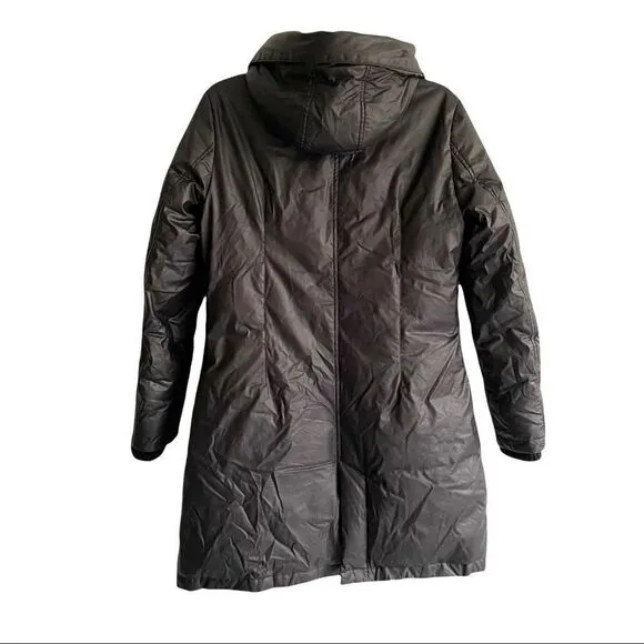 VINCE CAMUTO Winter Down Feather Puffer Coat Parka Hood Black S