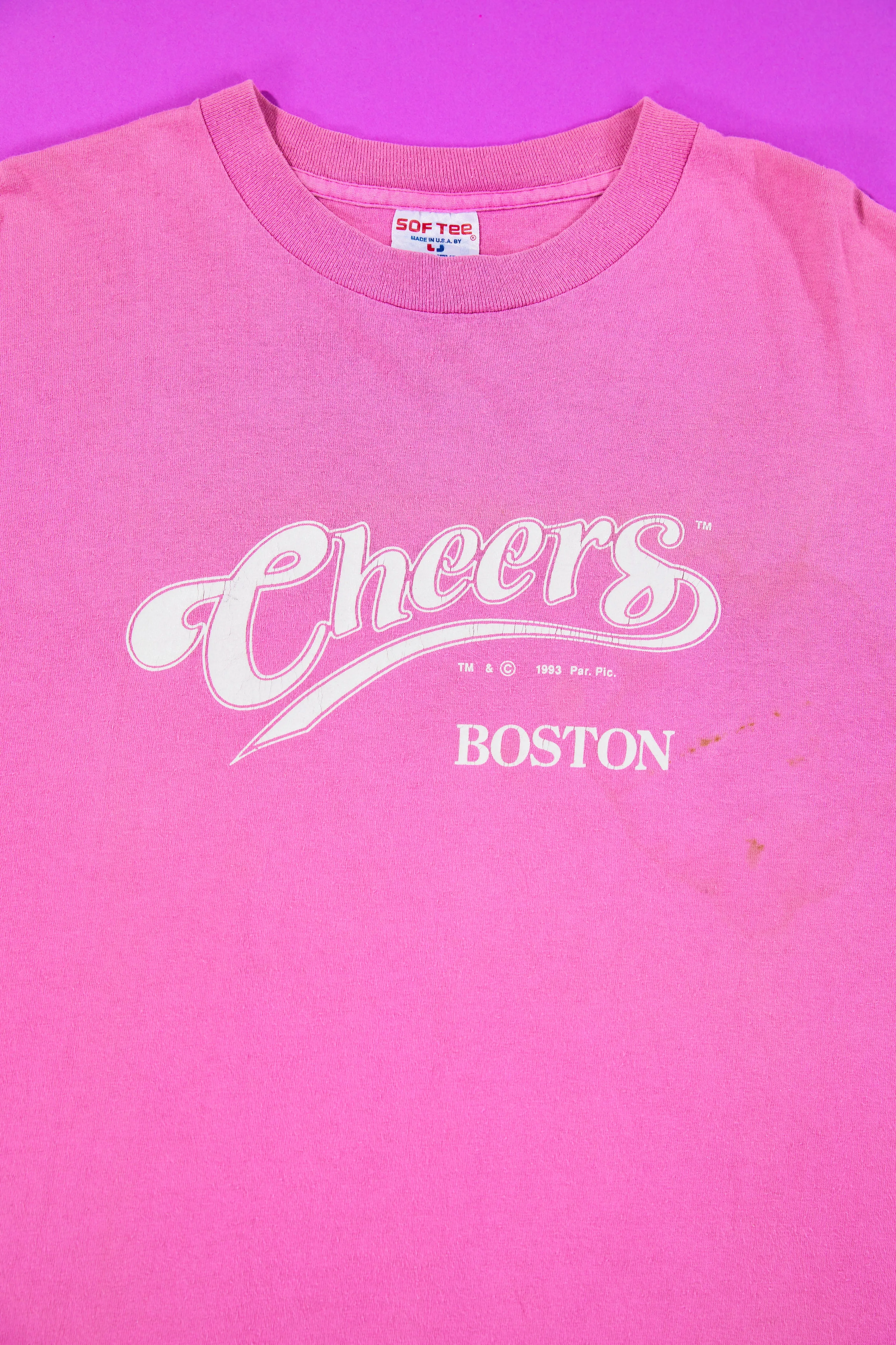 Vintage 1993 Cheers Boston Pink T-shirt